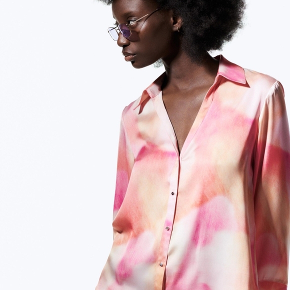 Zara Tie Die Print Blouse - Picture 6 of 6